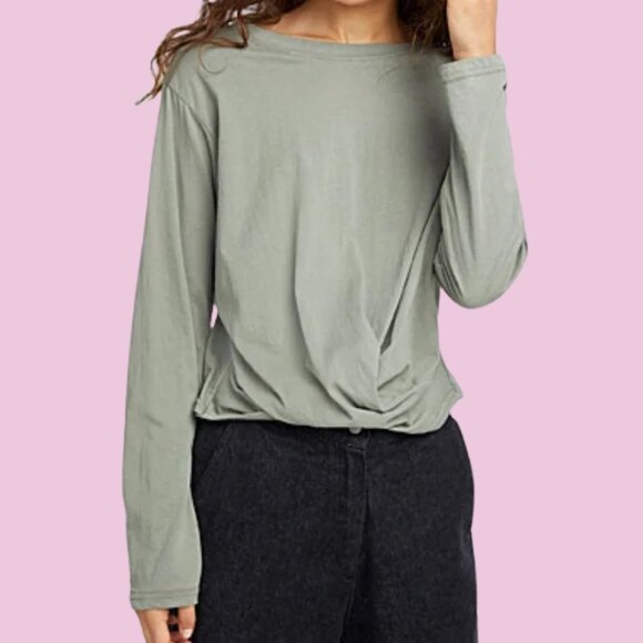 Miss Chievous Tops - Miss Chievous Olive Green Lightweight Crewneck Size M